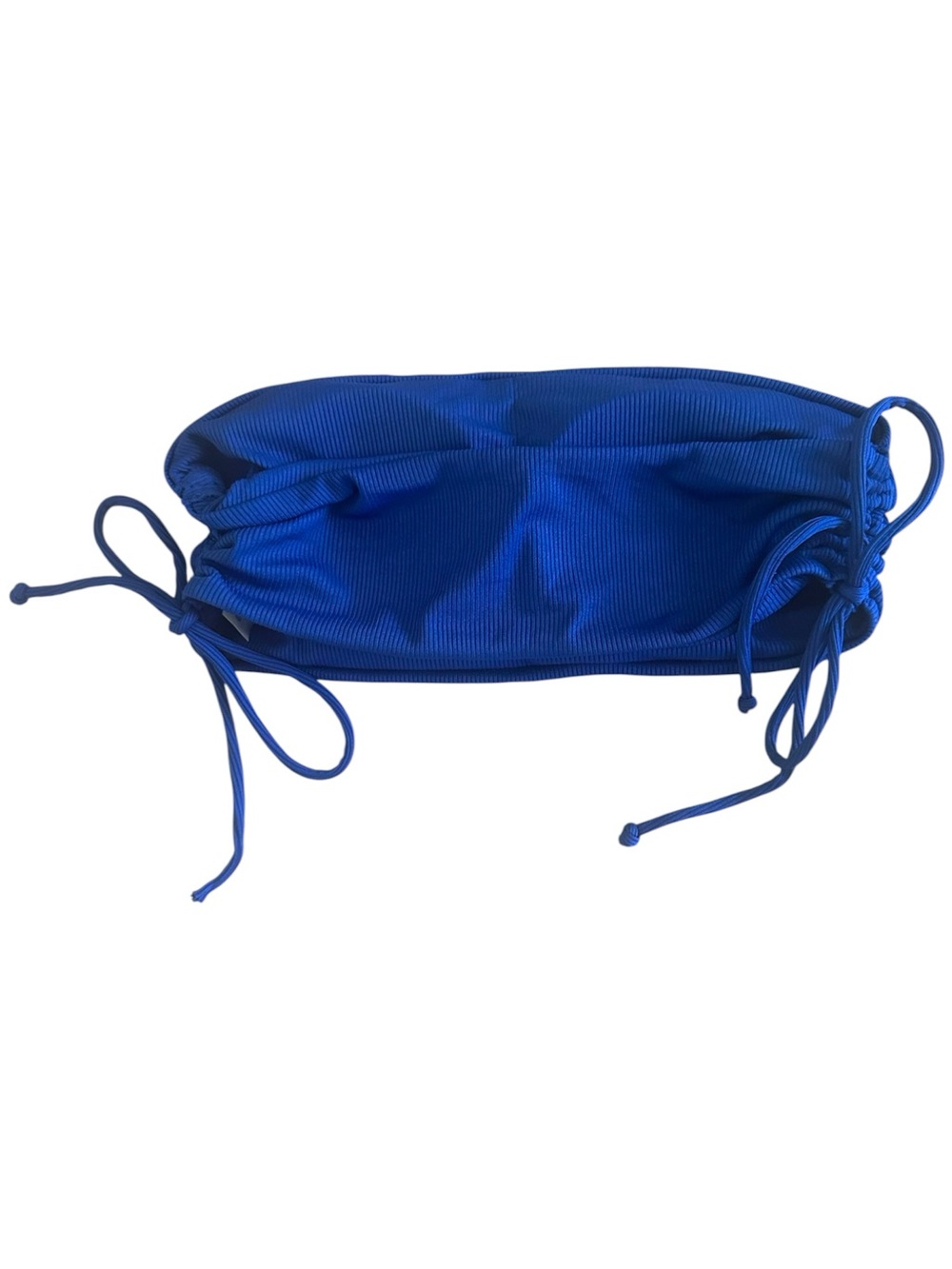 Blue Ribbed Tube Top w/ Removable Inserts (S) - Picture 2 of 2